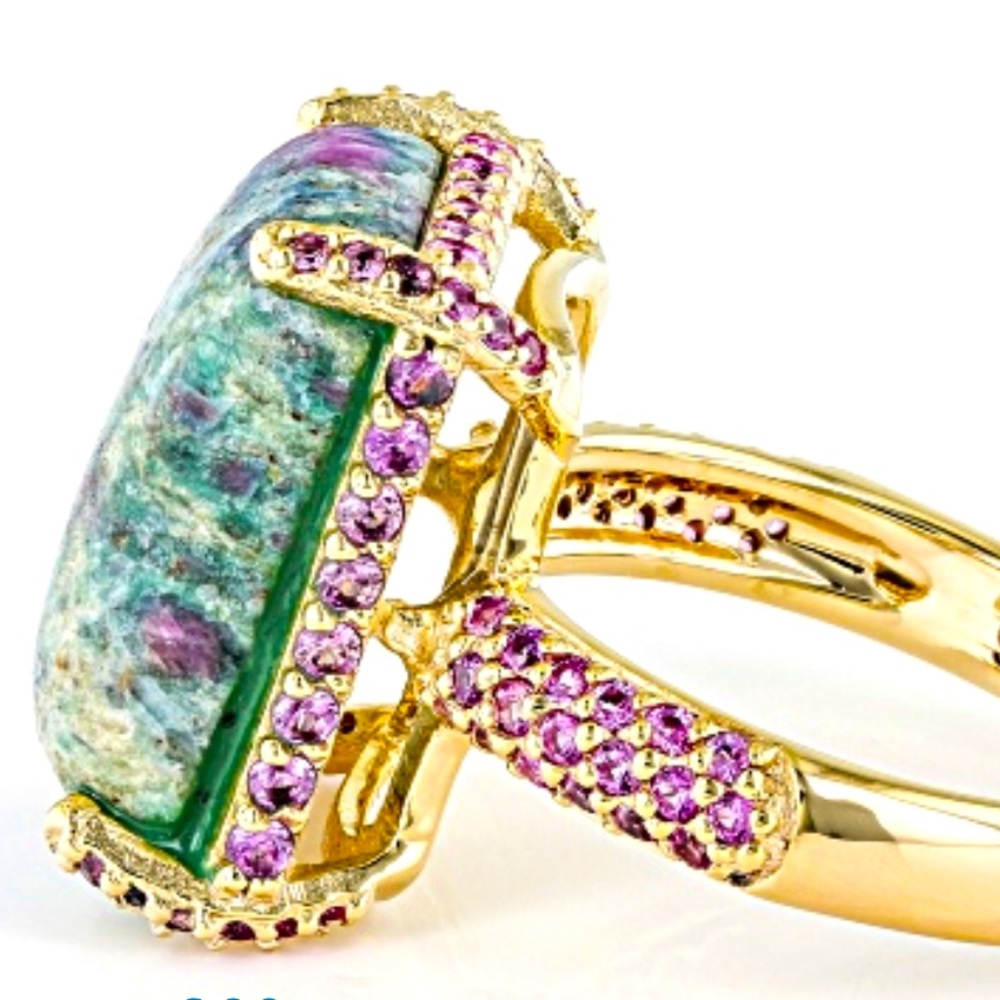 Ruby Fuchsite & 46 Pink Sapphire Ring - image 2